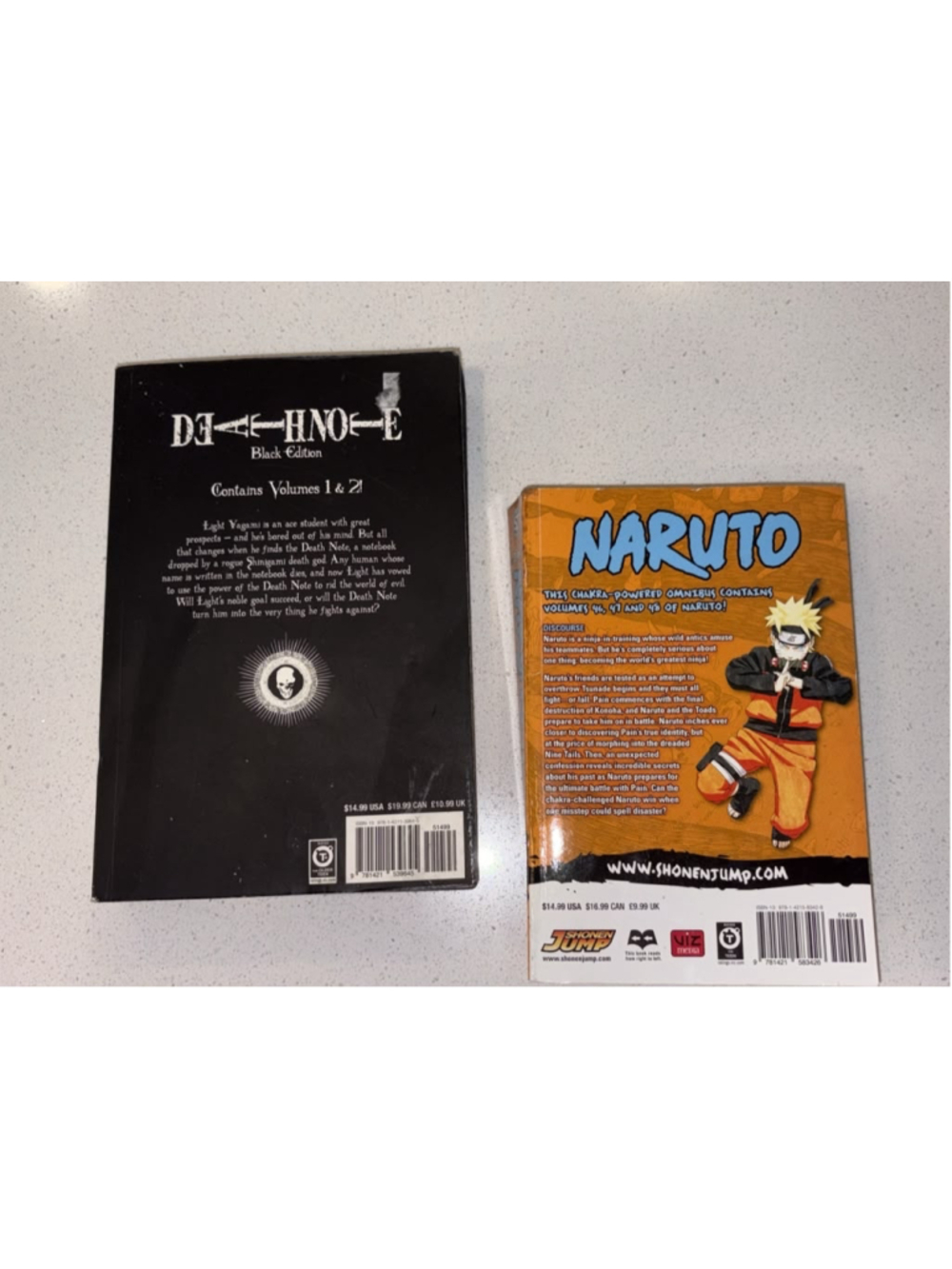 Death Note Black Edition Vol 1 Naruto 3-in-1 46 47 48 Manga Lot #N12a